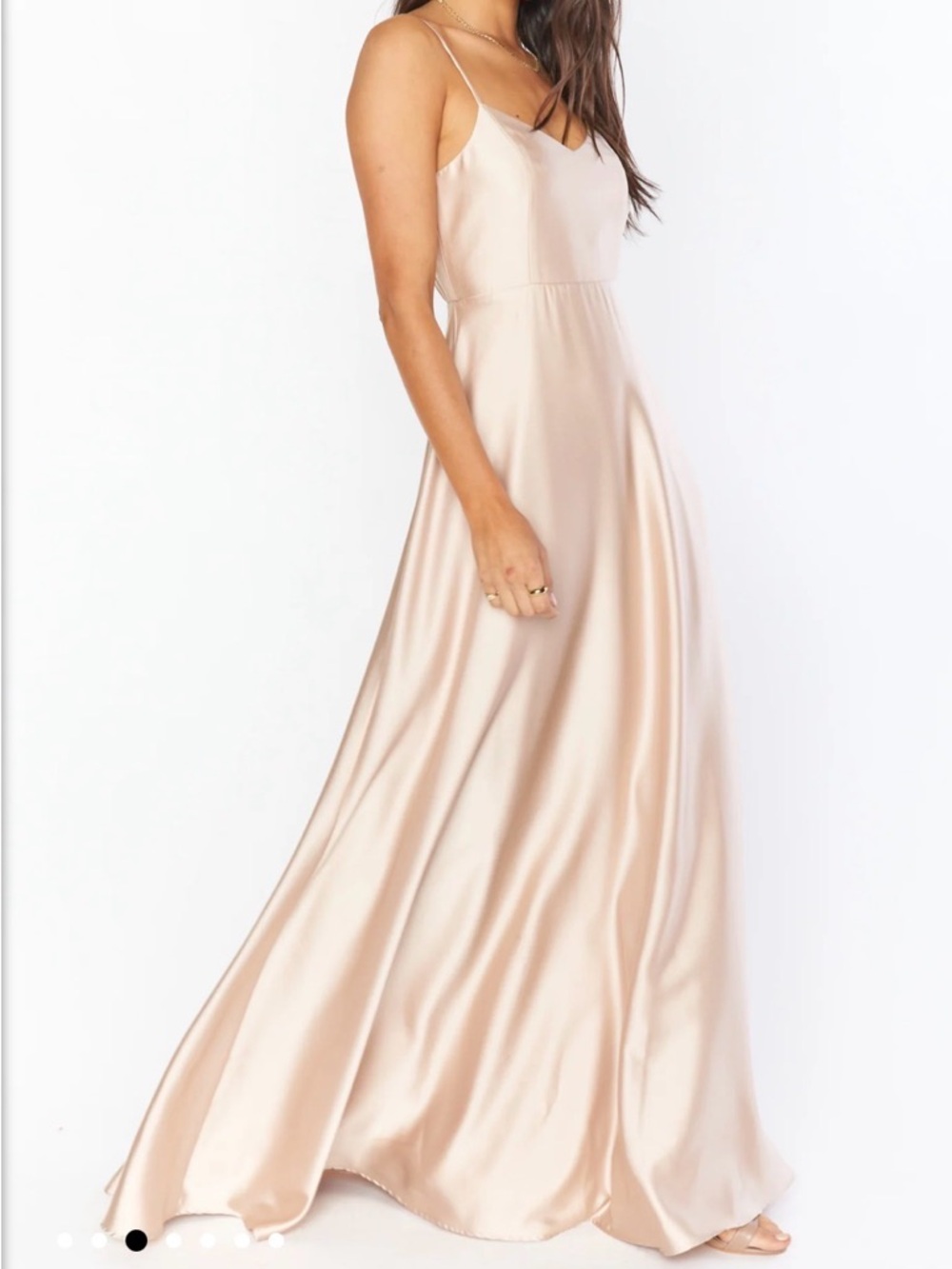 Show Me Your Mumu Faith Maxi Dress Champagne Satin Bridesmaid Size Small